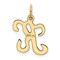 14K Gold Polished Fancy Initial Letter K Charm Pendant Jewerly 20mm x 11mm